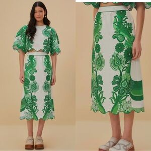 Farm Rio festival floral print skirt- so cute! Worn once